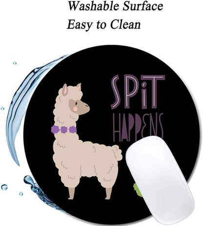 Cute Llamas Alpaca with Cactus Mouse Pad Round Non-Slip Rubber Mousepad Laptop Office Computer Decor Cute Desk Accessories Customized Design Mouse Pad