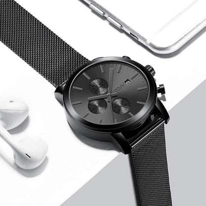 CRRJU Mens Stylish Casual Quartz Watches for Men Luxury Waterproof Calendar Chronograph Japan Movement Wristwatches