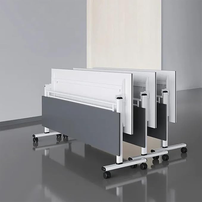 Conference Room Table, Folding Conference Table with Flip-Top Design, Mobile Seminars Dynamic Meetings Training Tables for Offices, Classrooms, and Meeting Room (10, HS1619, 47.2)