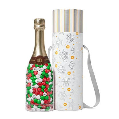 M&M'S WORLD Holiday Gift Bottle in Snowflake Tube, Unique Holiday Gift filled with Pre-Designed M&M’S Holiday Candies