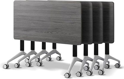 Conference Room Table with Flip-Top Design for Dynamic Meetings, Business Table Computer Desk with Heavy-Duty Frame,Foldable Seminar Meeting Tables for Home Office (4, B, 70.8IN)