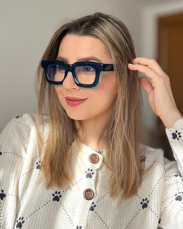 Blue Light Blocking Glasses - Anti Glare & Eyestrain, 99% Filter, Lightweight Acetate Frame for Gaming/Office/Reading