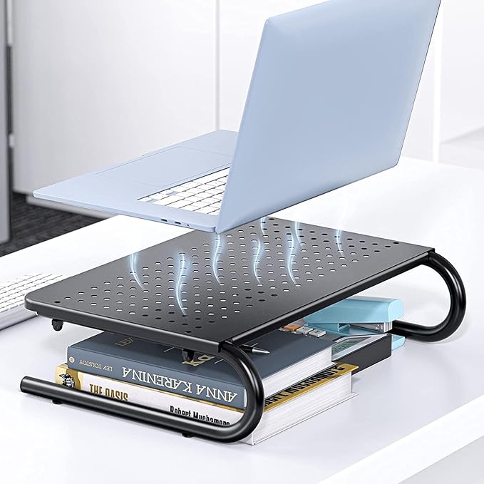 Monitor Riser for Desk, Desk Organizer,Laptop Shelf w/Vented for Screen, Computer Stand for PC, Printer, for Home & Office