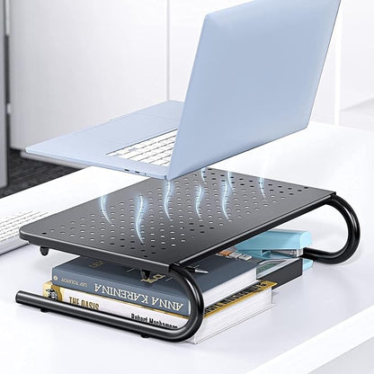 Monitor Riser for Desk, Desk Organizer,Laptop Shelf w/Vented for Screen, Computer Stand for PC, Printer, for Home & Office