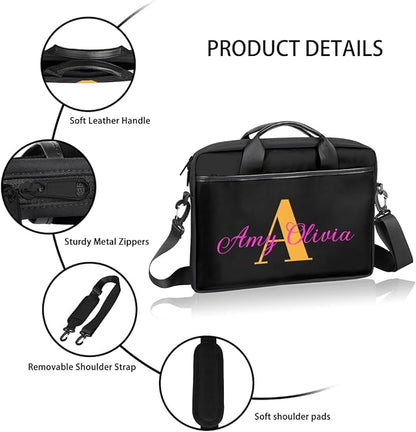 Custom-Laptop-Bag 15 Inch with Name Photo Personalized-Computer-Shoulder-Case Briefcases for Women Men Business
