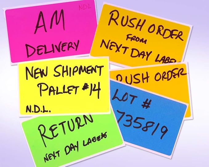 NextDayLabels 500 Rectangle Stickers (3" x 5") - Color Coding Labels Roll - Moving Labels for Boxes, Colored Inventory Stickers for Packing, Organizing, and Storage (Fluorescent Orange)