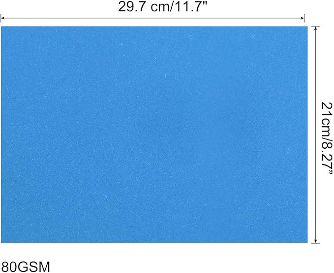 MECCANIXITY 50 Sheets Colored Copy Paper 8.3 x 11.7Inch Printer Paper 80gsm Lake Blue for Office Printing, Document Copying, Invitations, Forms, Art Projects