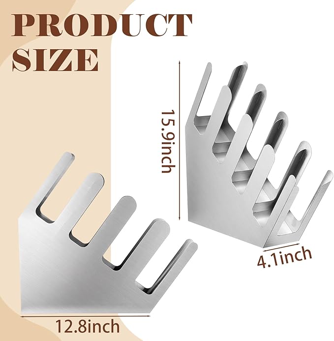 Frienda 4 Compartments Stainless Steel Cup and Lid Dispenser, Silver Coffee Cup Holder Organizer Storage for Countertop Org, Coffee Bar, Beverage Restaurant, Kitchen, Breakroom
