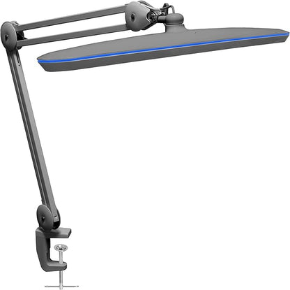 Neatfi XL 2,200 Lumens LED Task Lamp, 20W, 182 SMD LEDs, 23-Inch Ultra-Wide, 4 Brightness Levels, 3 Light Modes, Dimmable, Eye-Caring, Glare-Free (CCT with Clamp, Silver)