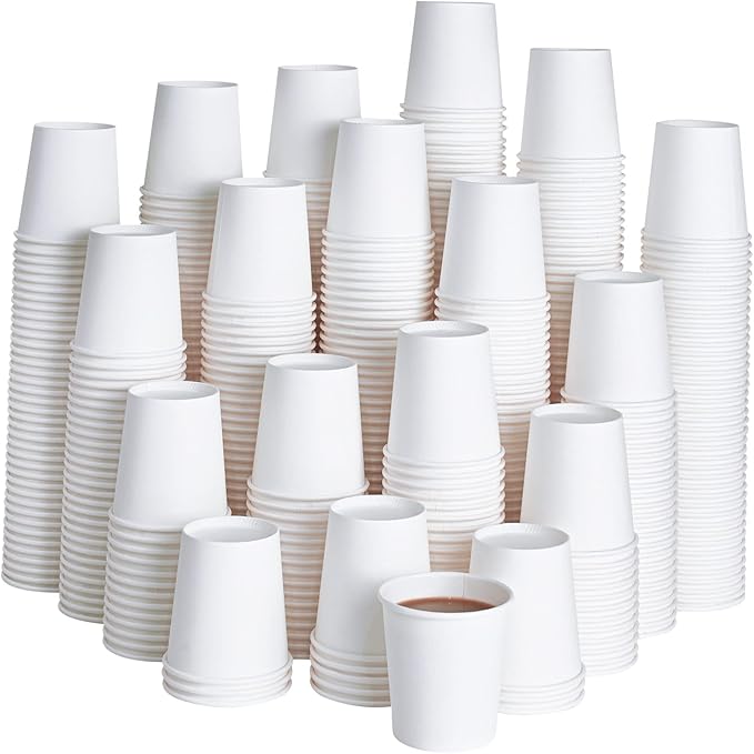 LITOPAK 500 Pack 4 oz Paper Cups, White Disposable Paper Coffee Cups for Party, Picnic, and Travel