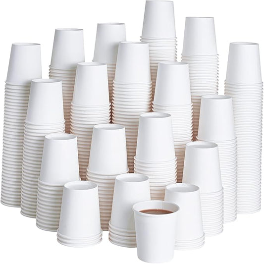 LITOPAK 500 Pack 4 oz Paper Cups, White Disposable Paper Coffee Cups for Party, Picnic, and Travel