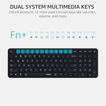 Rapoo 9360M Wireless Keyboard and Mouse Combo, Blade-Series E9310M 99-Key Ultra-Thin Keyboard and M300G Silent Mouse, Support 4 Devices, Quiet, Compact, Battery Powered, for Windows/Mac/Linux/Chrome