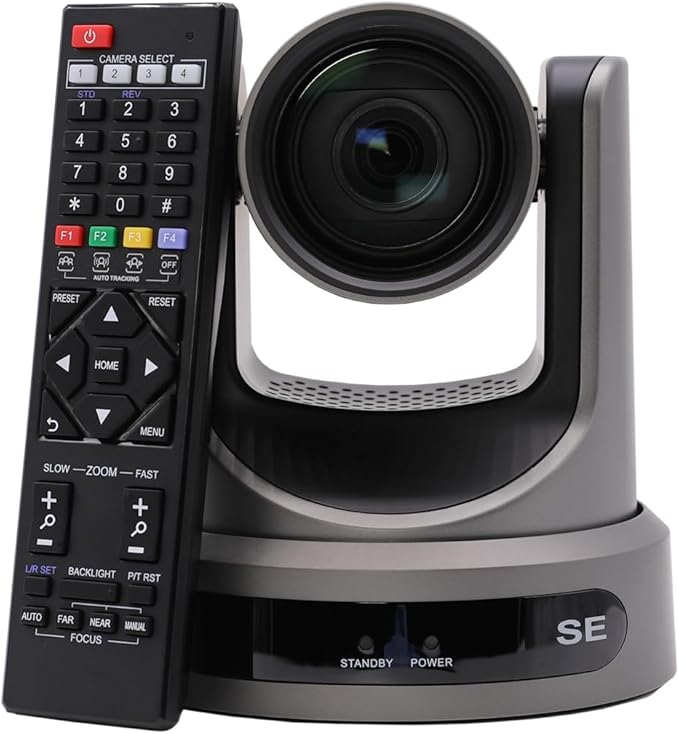 PTZOptics Move SE 30x 1080p Full HD Advanced PTZ Auto-Tracking Pan Tilt Zoom Camera for Live Streaming and Video Production (Gray)