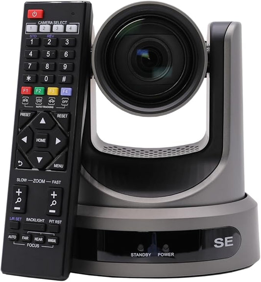PTZOptics Move SE 30x 1080p Full HD Advanced PTZ Auto-Tracking Pan Tilt Zoom Camera for Live Streaming and Video Production (Gray)