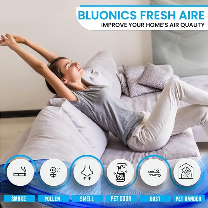 Bluonics Fresh Aire 3-Pack Water Air Washer, Air Revitalizer & Freshener with Night Light 7 LED Changing Colors & White Noise Machine Use Essential Oils