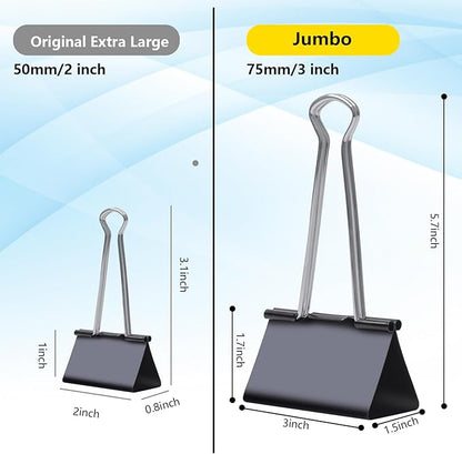 Ufmarine Jumbo Binder Clips 3 inch (36 Pcs), Extra Large Binder Clips Giant for Office Supplies