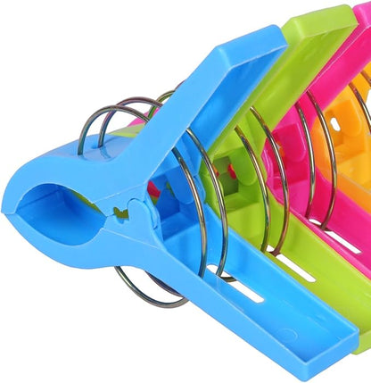 ECROCY Beach Towel Clips Heavy Duty, 8 Pack Towel Clips for Beach Chairs Non-Slip, Waterproof Towel Holder in Bright Colors