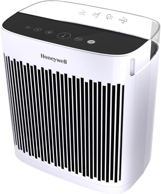 Honeywell Allergen Plus HEPA Air Purifier for Home, Large Rooms up to 900 Ft², Turbo Clean, HEPA Filter Reduces Allergens, Dust, Pollen, Pet Dander, All Smoke Types, Odors, White, HPA5100W