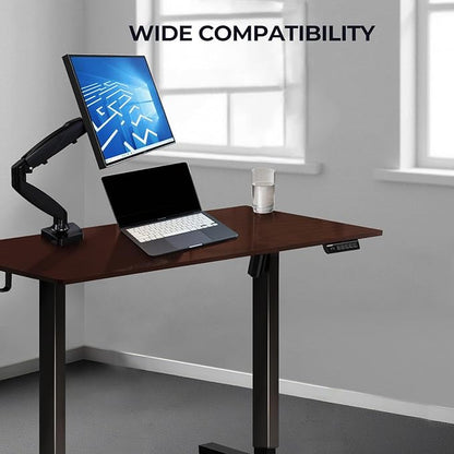 Single Monitor Arm Mount for 13-32 Inch Screens - Gas Spring Adjustable Stand with VESA 75x75/100x100, Clamp & Grommet Base, Holds Up to 20 lbs LCD Computer Monitors, Ergonomic Desk Mount