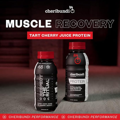 Cheribundi Tart Cherry Juice Protein | Tart Cherry Juice with Whey Protein | Athletes Recovery Drink | Promotes Restorative Sleep, Muscle Recovery & Boosts Athletic Performance | 8 floz (12 Pack)