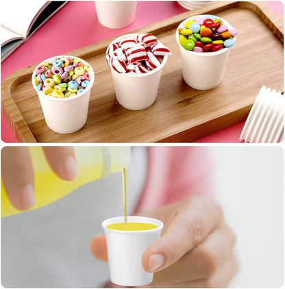 50 Pack 3oz White Paper Cups, Bathroom Cups Disposable,Moushwash Cup Small Snack Cup for Water, Juice, Candy Ideal for Party Bathroom and Office