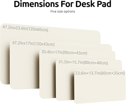 YSAGi Leather Desk Protector, Office Mat, Large Mouse Mat, Non-Slip PU Leather Blotter, Laptop Desk Mat, Waterproof Writing Pad for Office and Home (Cream, 31.5" x 15.8")