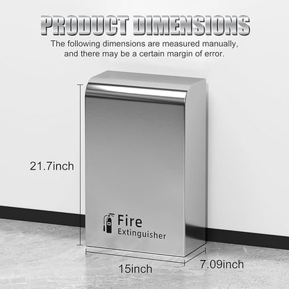 Fire Extinguisher Cabinet Floor Standing, Stainless Steel Fire Extinguisher Box, Suitable for Shopping Malls and Hotels, Can Accommodate Two 10 Pound Fire Extinguishers (Silver)