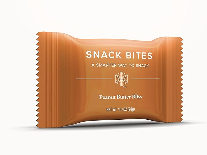 Isagenix Snack Bites - High-Protein Snack Bar - Healthy Energy Bites with 100–110 Calories - Naturally-Sweetened, Plant-Based Protein - Peanut Butter Bliss - 8 servings