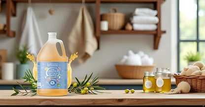 Brittanie's Pure Organic Castile Liquid Olive Oil Soap Refill, 1 Gallon Unscented | Face, Body Wash, All Purpose Cleaner, Dishes, Pets & Laundry | Vegan, Biodegradable, Made in USA