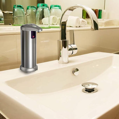 Infrared Automatic Soap Dispenser, Stainless Steel Handfree Touchless Soap Dispenser Sensor Dispenser for Bathroom Kitchen Hotel Restaurant. 4 AAA Batteries (NOT Included)