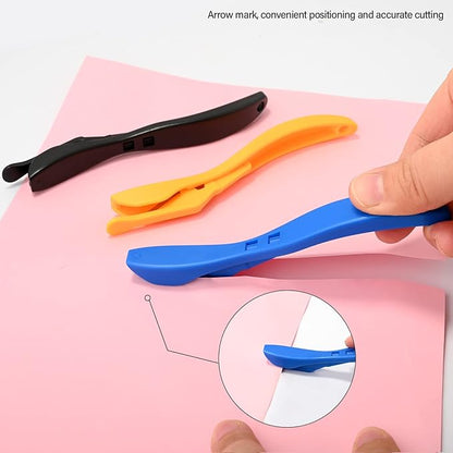 Gomake Wrapping Paper Cutter 3PCS Gift Wrap Cutter,Concealed Blade Safety Knife with 10 Replaceable Blade for Birthday Paper Gift Wrapping Paper Roll Cutter and Christmas Wrapping Paper Cutter Tool