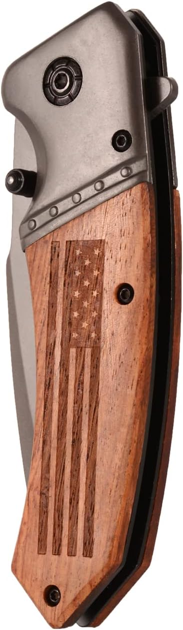 American Flag Gifts Set For Men, 20 oz Travel Coffee Tumbler & Mug With Pocket Knife, Unique Patriotic Military Gifts For Veterans, Police, Fathers Day, Christmas, Birthday, Valentine, Thanksgiving
