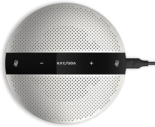USB Speaker Phone 360° Omnidirectional Microphone Portable Conference Speakerphone Echo Cancellation for Teams, Zoom, VoIP Calls, Webinar, Phone, Call Center, Recording