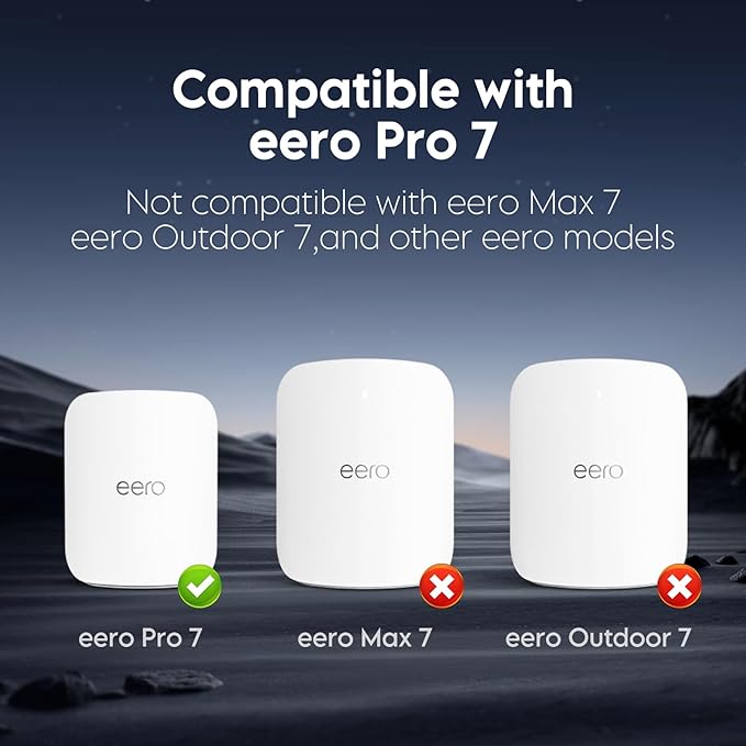 EDUP Wall Mount for eero Pro 7, Space-Saving Holder with Cable Management, Compatible Only with eero Pro 7, for Wall & Outlet Mounting- Includes Screws & Quick Start Guide (White, 1 Pack)