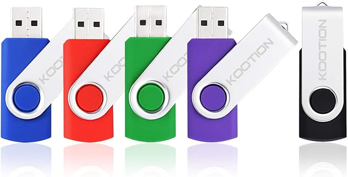 KOOTION 5 Pack 4GB USB Flash Drive Thumb Drive USB Drive 4 GB Jump Drive Memory Stick Pen Drive(5 Colors: Black Blue Green Purple Red)