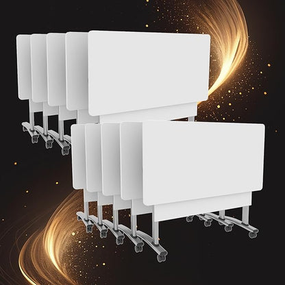 Conference Table, Folding Conference Room Table Meeting Tables, Flip Top Training Table Foldable Conference Tables with Wheels for Office, Conference Room, School (10 Pack C, 63 x 23.6 x 29.5 inch)