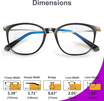 VISOONE Anti Slip TR90 Blue Light Blocking Glasses Size M Eyewear Frame with Anti Glare Eye Protection for Women GaeL