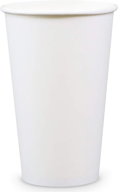 Paper Cold Cups for Juice & Soda 16 oz Made in USA | Food-Grade Bulk 1000 Count Cups for Restaurants | Recyclable Disposable 16 Ounce White Cups for Cold Fountain Drinks & Smoothies