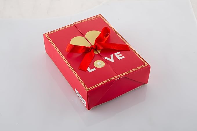 Carian’s Bistro Belgian Chocolate Gift Box of Love, Luxury Milk Chocolates with Strawberry and Hazelnut Cream, Great For Gift Giving, Christmas, Thanksgiving and Anniversary for Lovers, 12 pc.