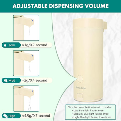 Automatic Soap Dispenser Stainless Steel with Sensor Infrared Soap Dispenser Electric IPX5 Waterproof USB-C Charging Motion Sensor for Kitchen & Bathroom (Ivory)