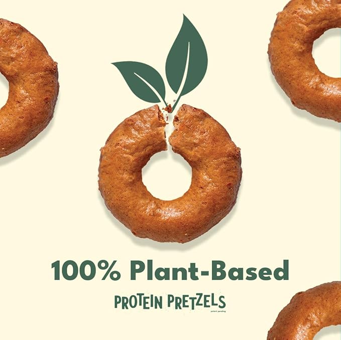 Crisp Power Protein Pretzels, Sea Salt, High Protein Vegan Keto Snack, 28 G Plant Based Protein, Low Carb Crunchy Pretzel Snacks, No Added Sugar, No Seed Oils, 1.75 oz Bags, 24 Pack