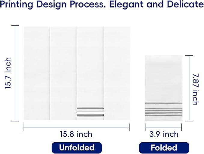 600 Pack Paper Dinner Napkins, Absorbent Paper Napkins, Premium Quality Guest Towels, 2-Ply Disposable Hand Towels for Kitchen, Events, Parties or Events (Silver)