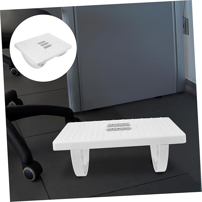 Non-Slip Office Foot Rest Stool Under Desk Raised Footrest for Fatigue Relief Multi-Functional Home Footstool for Seating -Bearing Foot Cushion in White