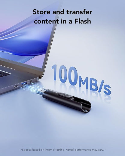 Lexar 128GB 2-Pack Flash Drive A30E USB 3.2 Gen 1, USB Drive up to 100MB/s, Storage Expansion and Backup for PC and Mac Systems