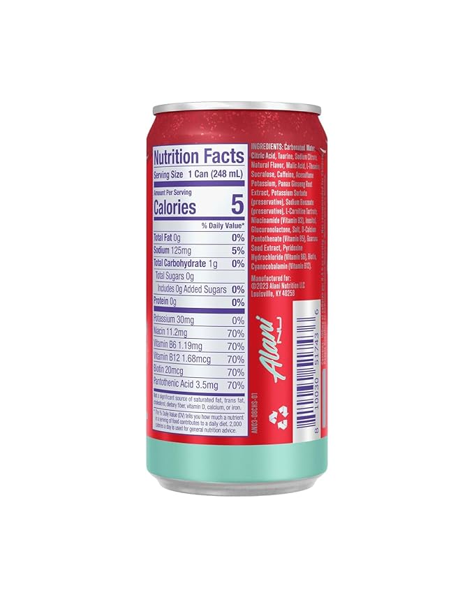Generic Alani. Nu Mini Energy Drink - Pack Of 12 - Cherry Slush Flavor - 8.4 Fl OZ Can - By The Munchie Mix