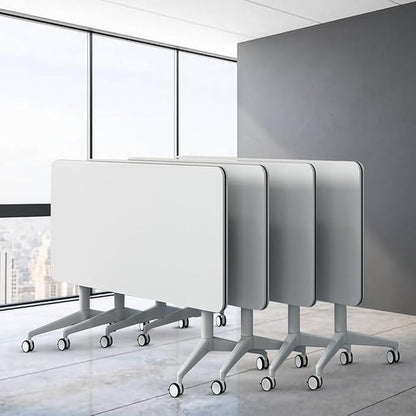 Conference Room Table, Folding Conference Table with Flip-Top Design, Mobile Seminars Dynamic Meetings Training Tables for Offices, Classrooms, and Meeting Room (8, 1915, 61)