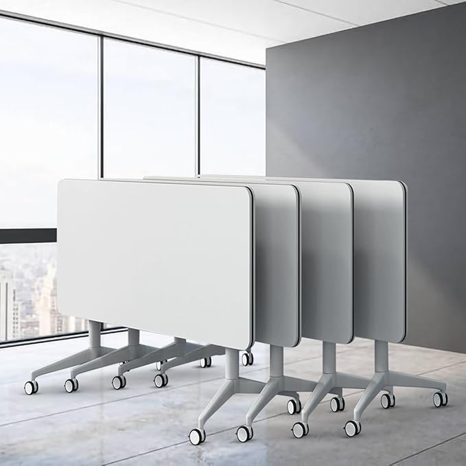 Conference Room Table, Folding Conference Table with Flip-Top Design, Mobile Seminars Dynamic Meetings Training Tables for Offices, Classrooms, and Meeting Room (6, 1915, 47.2)