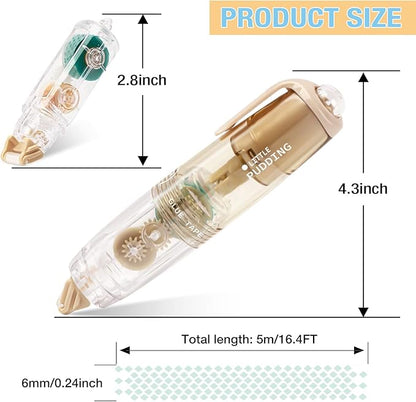 4 Pcs Double Sided Tape Roller with 8 Refills, Retractable Glue Tape Roller, Adhesive Tape Dispenser Runner for Scrapbooking and Crafts, Arts Projects,Gift Wrapping, Photo-Safe