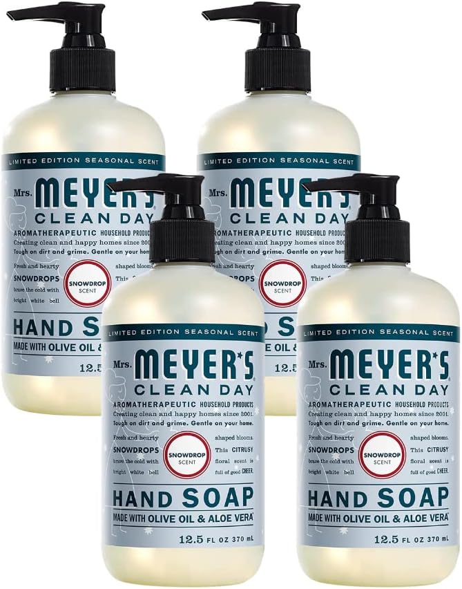 Mrs. MEYER'S CLEAN DAY SnowDrop Liquid Hand Soap, 12.5 oz. (Pack of 4)
