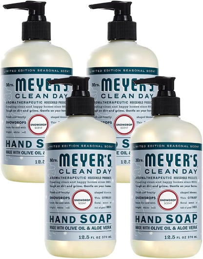 Mrs. MEYER'S CLEAN DAY SnowDrop Liquid Hand Soap, 12.5 oz. (Pack of 4)